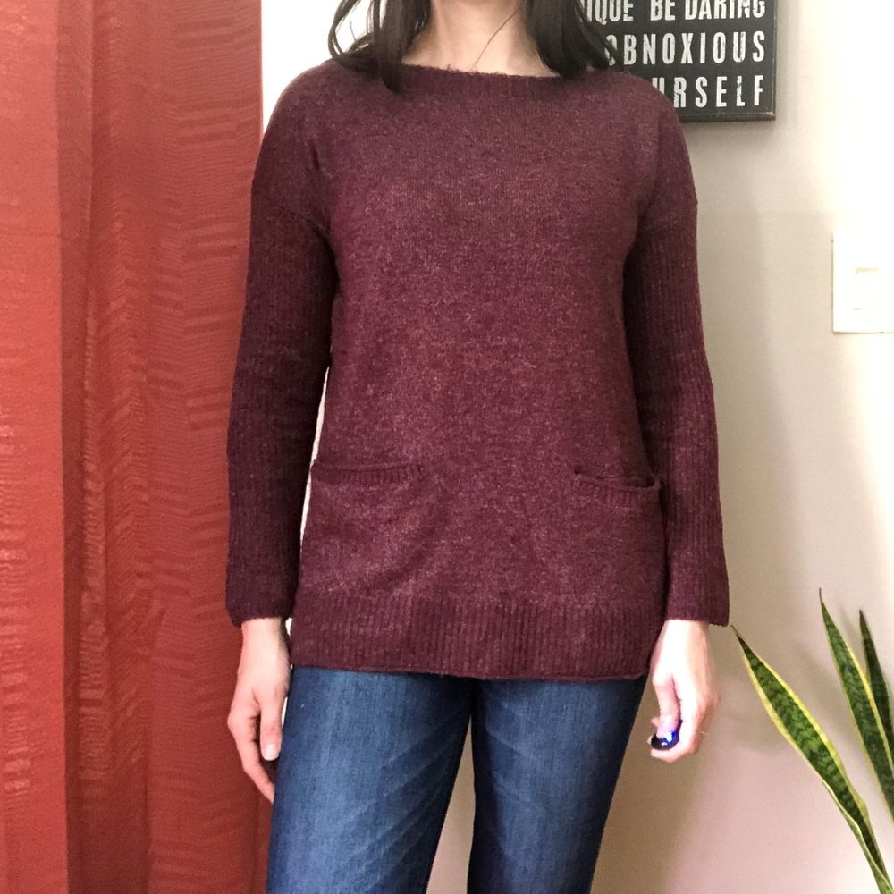 Burgundy Abercrombie Sweater with Pockets